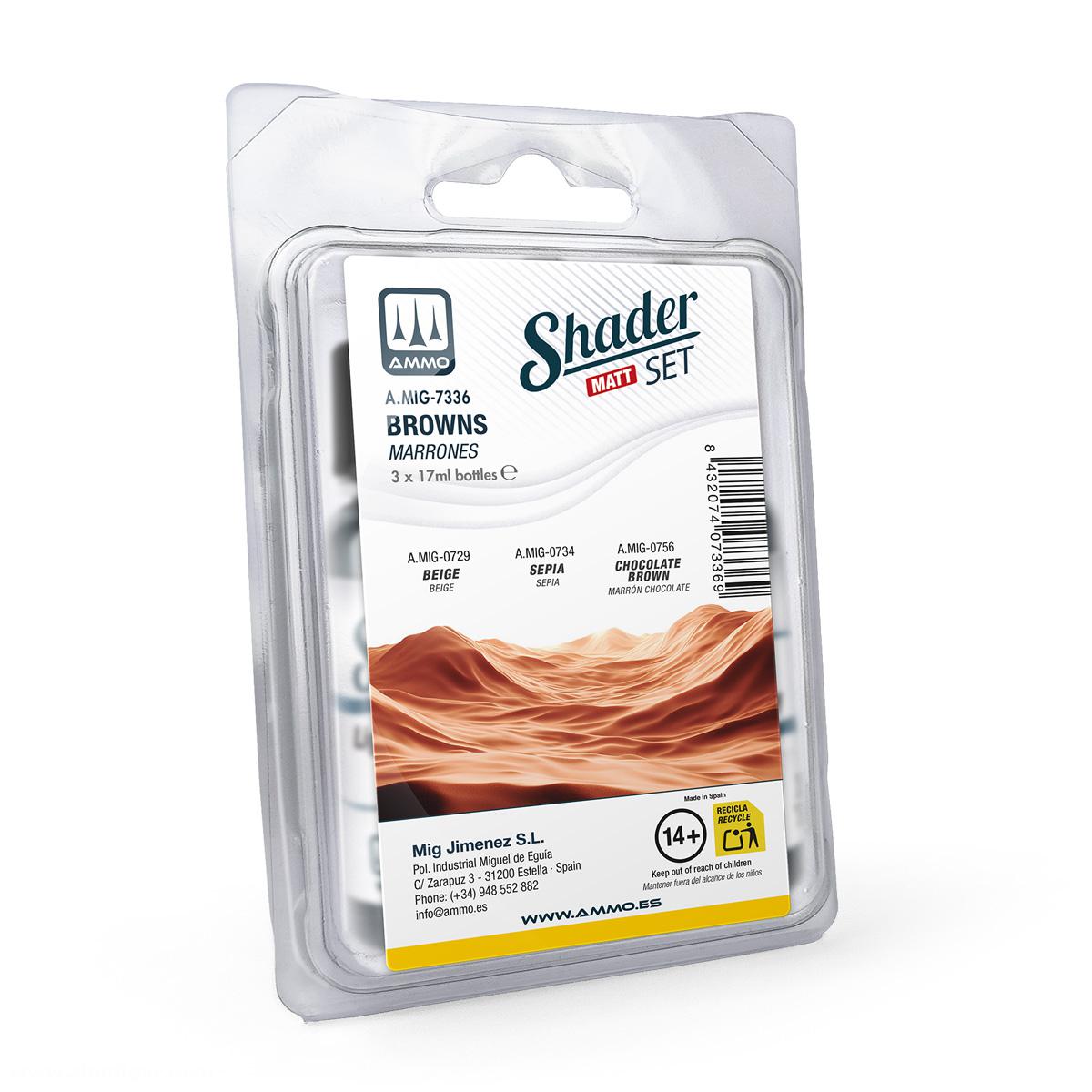 AMMO by Mig Jimenez Set: Matt Shader Brauntöne