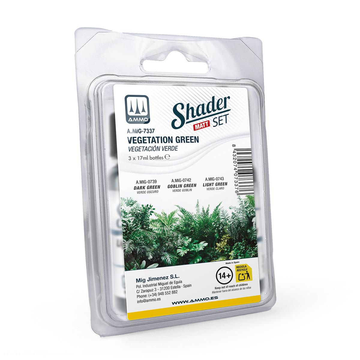 AMMO by Mig Jimenez Set:Matt Shader Vegetations Grün