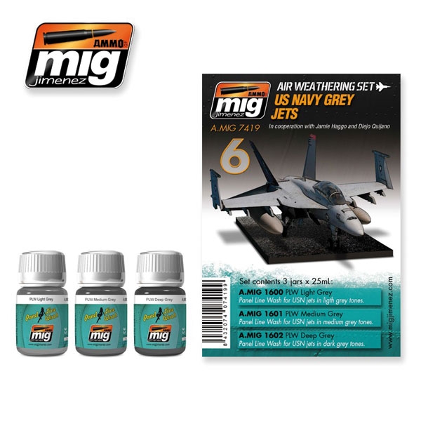 AMMO by Mig Jimenez Graue US Navy Jets - Air Weathering Set