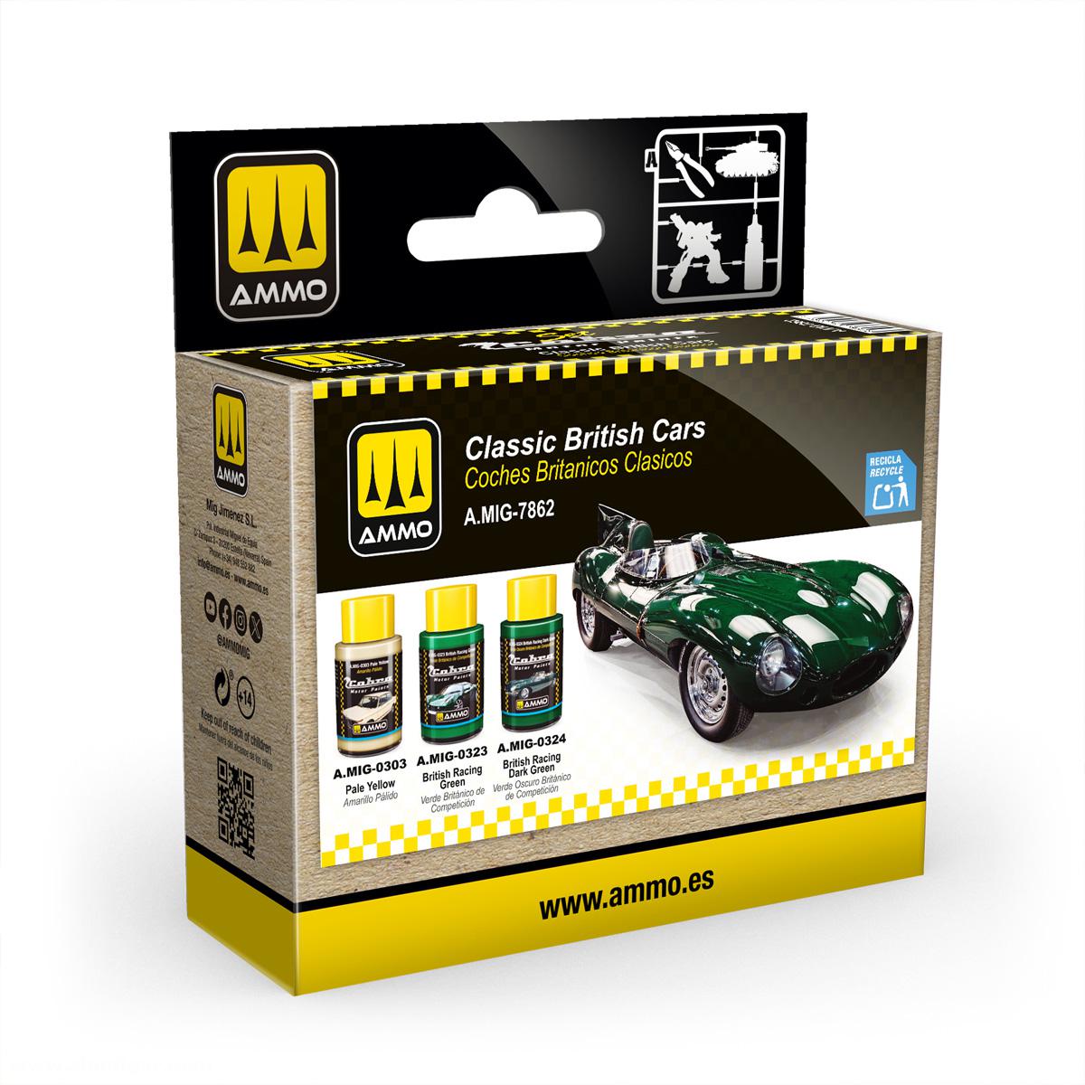 AMMO by Mig Jimenez Cobra Motor Paints Farbset: Classic British Cars