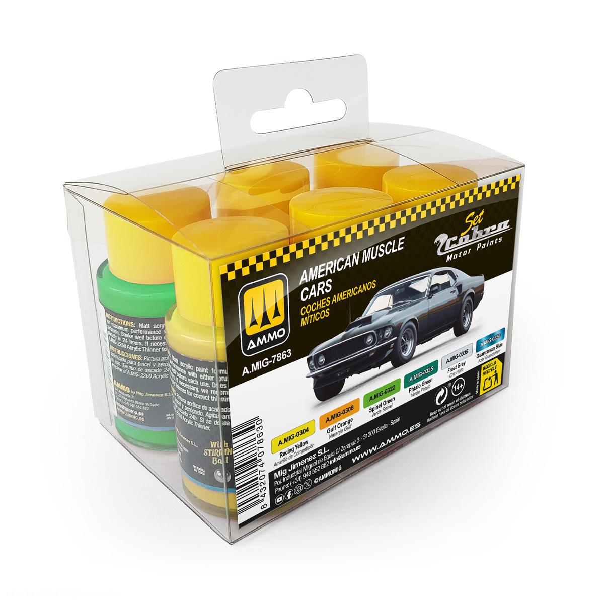 AMMO by Mig Jimenez Cobra Motor Paints Farbset: American Muscle Cars