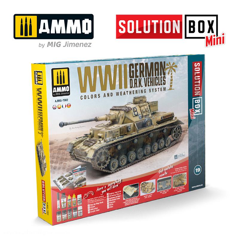 AMMO by Mig Jimenez Solution Box Mini: WWII Deutsche  D.A. K. Fahrzeuge