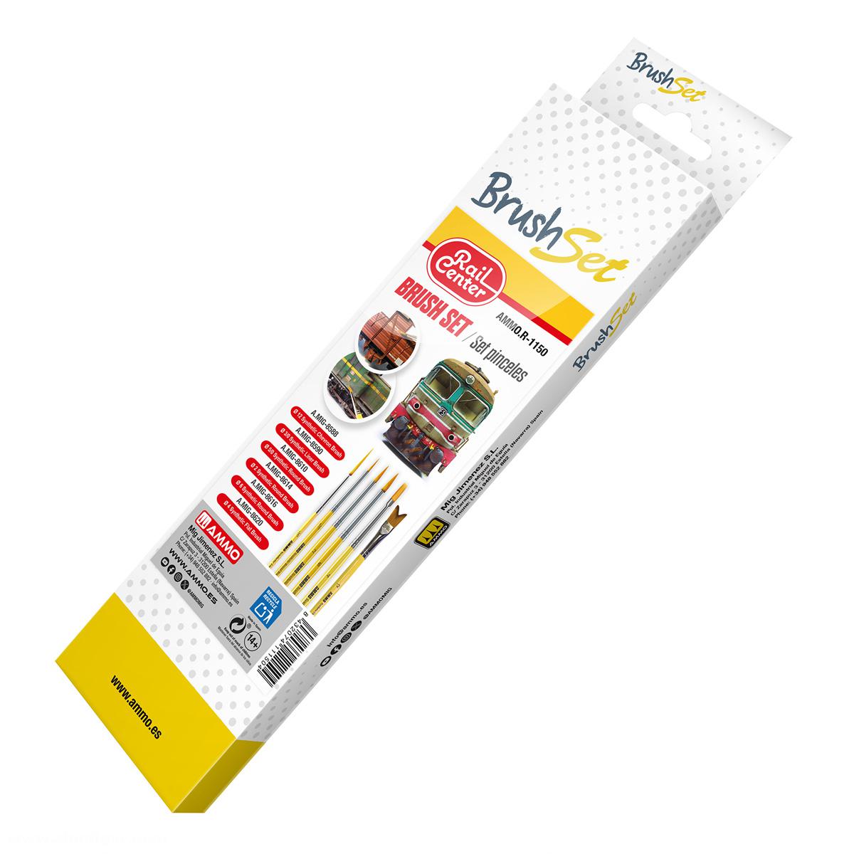 AMMO by Mig Jimenez Rail Center: Pinsel Set