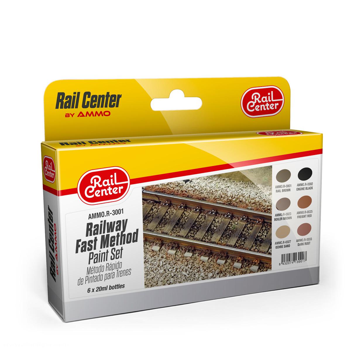 AMMO by Mig Jimenez Rail Center Set: Railway fast method paint set