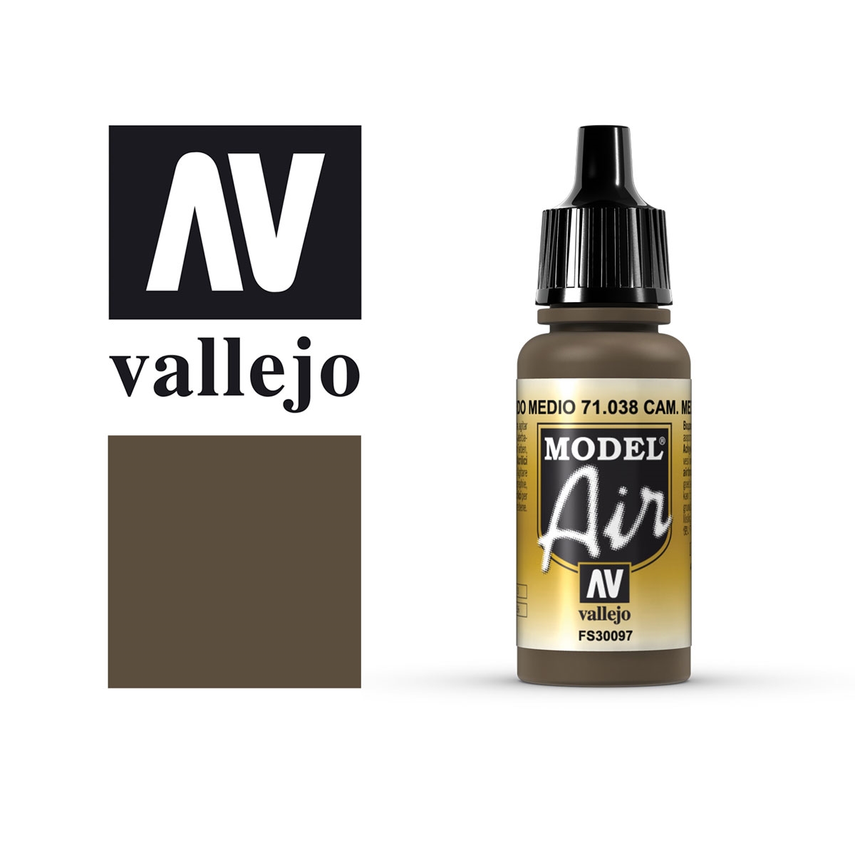 Acrylicos Vallejo Tarnfarbe: Mittelbraun (Airbrush)