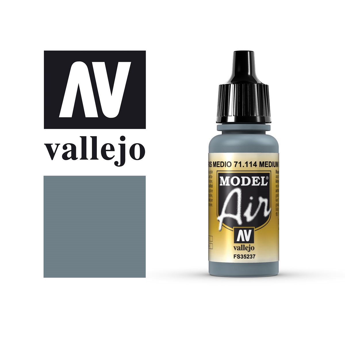 Acrylicos Vallejo Mittelgrau (Airbrush) - Medium Grey