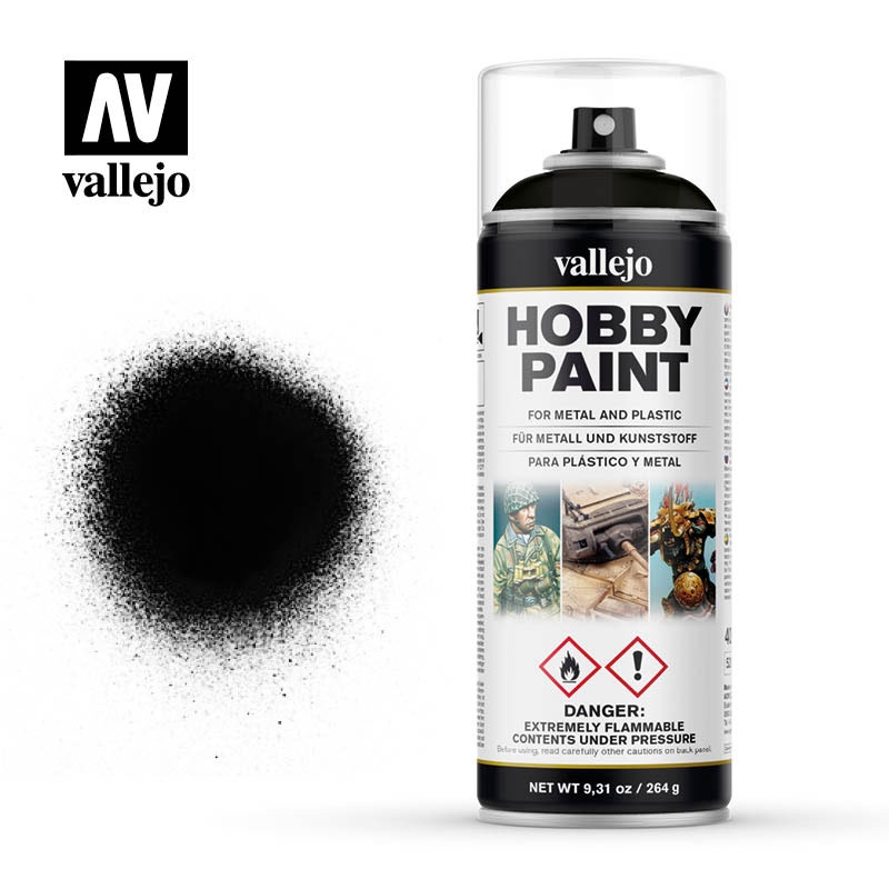 Acrylicos Vallejo Farbspray: Schwarz - Hobby Paint Spray (auch als Grundierungsspray)