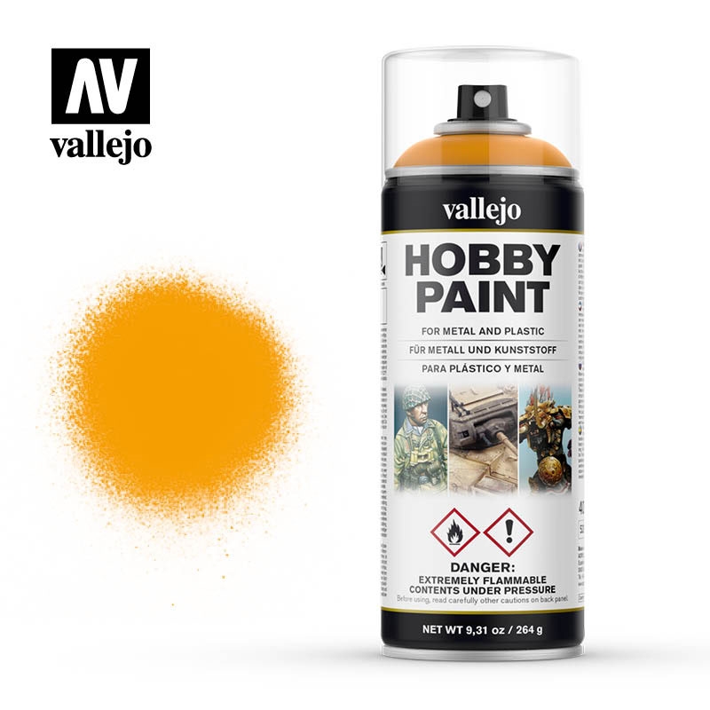 Acrylicos Vallejo Farbspray: Sonnengelb - Hobby Paint Spray (auch als Grundierungsspray)