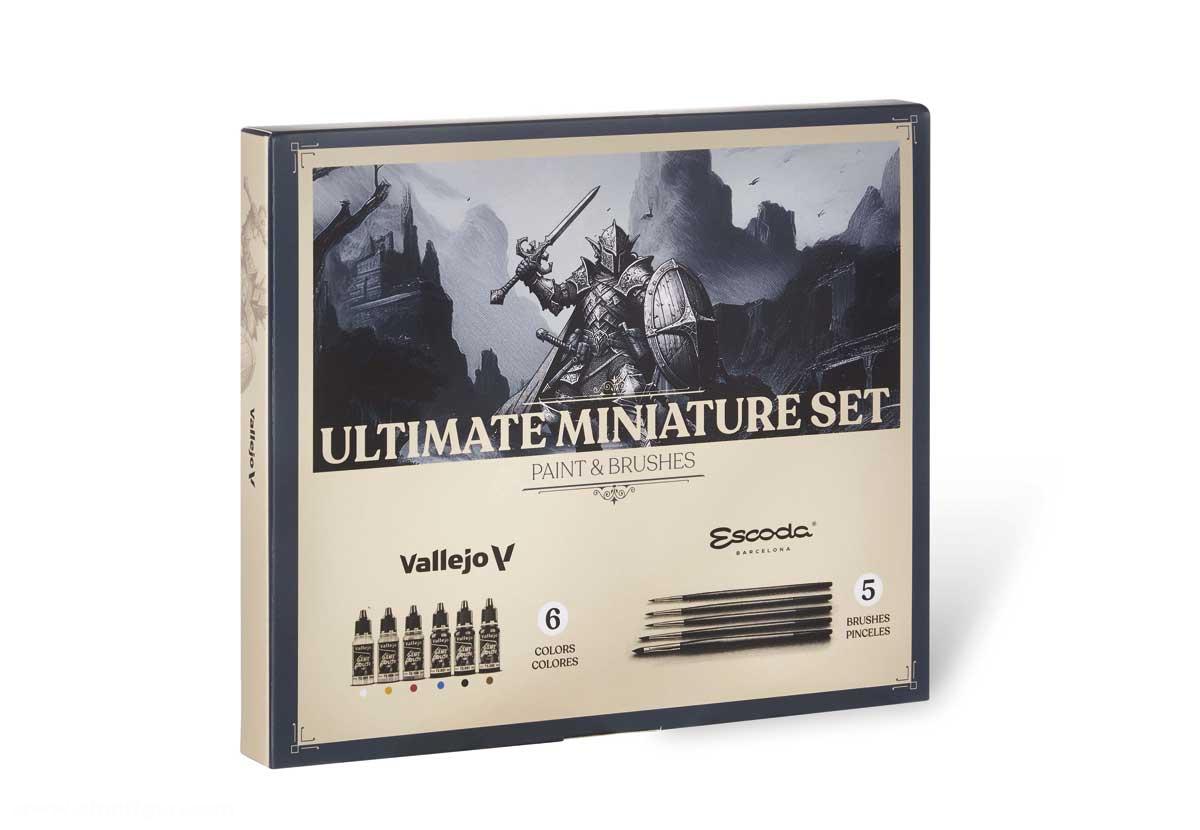 Acrylicos Vallejo Ultimate Miniature Set - Paint & Brush