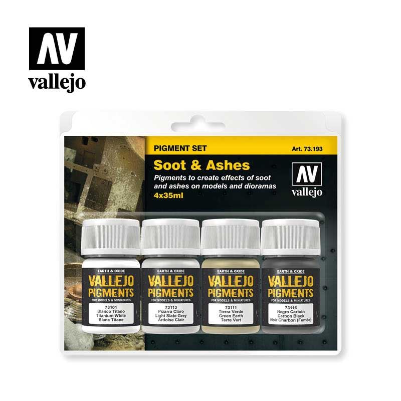 Acrylicos Vallejo Vallejo Pigment Set Asche, Ruß, Industrie