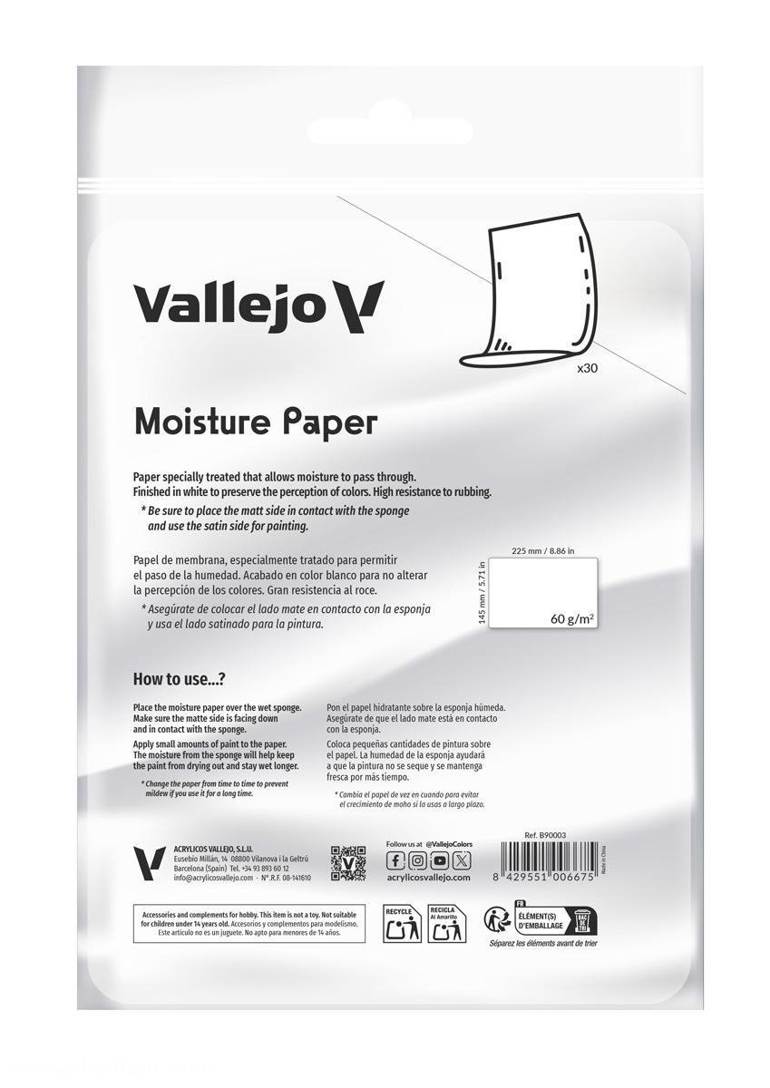 Acrylicos Vallejo Nachfüllpackung Feuchtpapier für Naßpalette Pro Painter Size