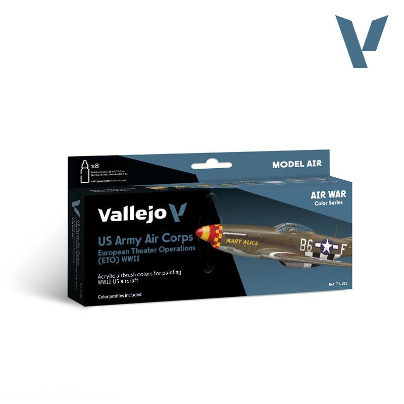 Acrylicos Vallejo US Army Air Corps in Europa (ETO) Model Air Farbset