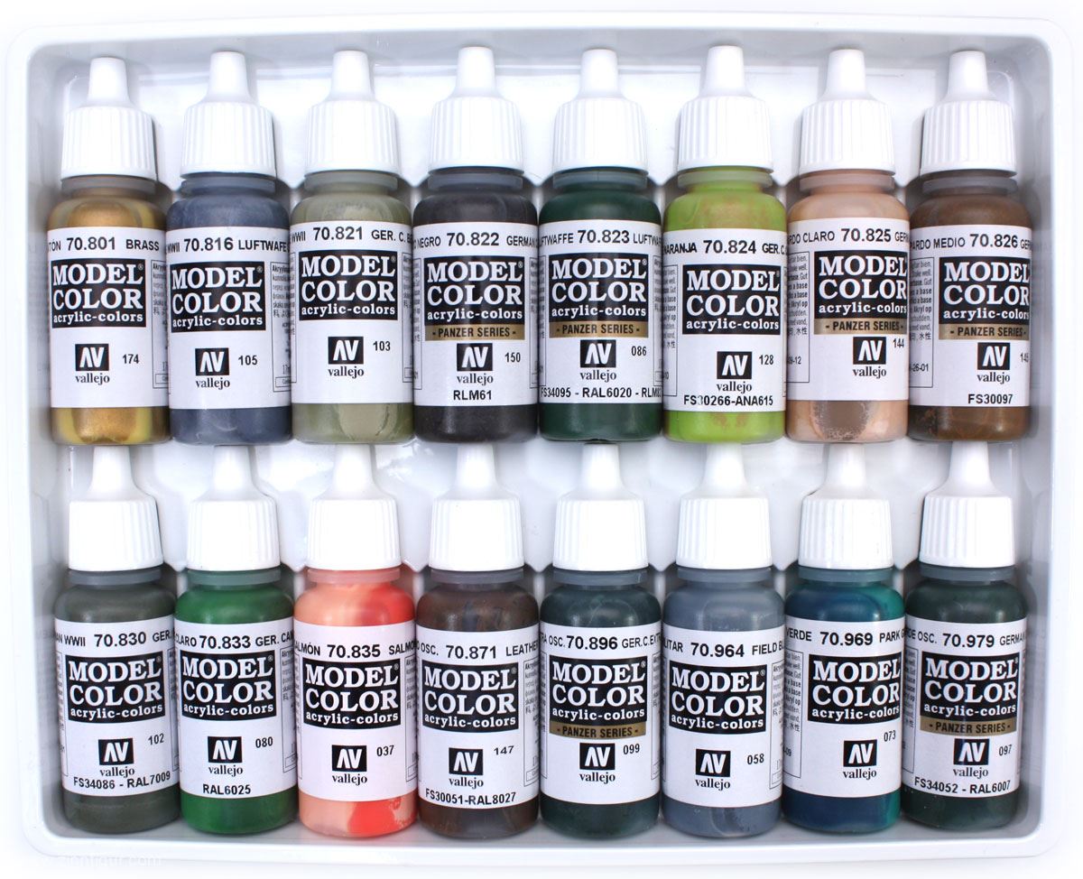Acrylicos Vallejo Grundfarben-Set 14: 2. Weltkrieg - Deutsche Tarnfarben