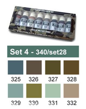 Acrylicos Vallejo Grundfarben-Set: Panzer Aces IV