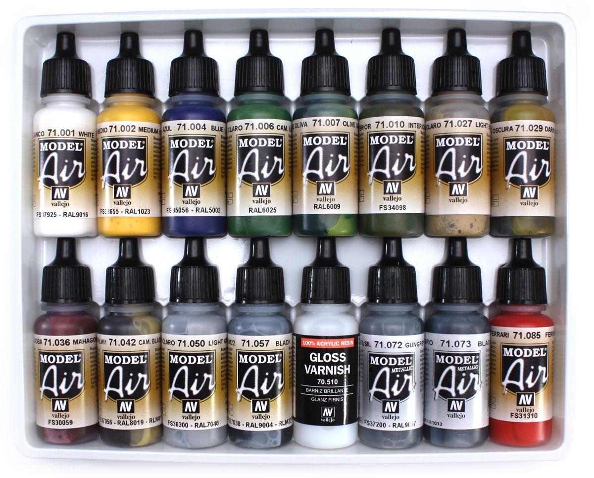 Acrylicos Vallejo Airbrush-Grundfarben-Set: Gebäude-Farbset