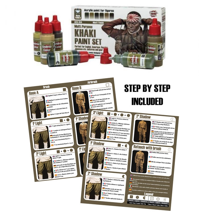 Andrea Miniatures Khaki Paint Set