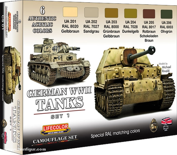 Lifecolor Lifecolor Farbset 3: Tarnfarben Deutsche Panzer 2. Weltkrieg - Teil 1