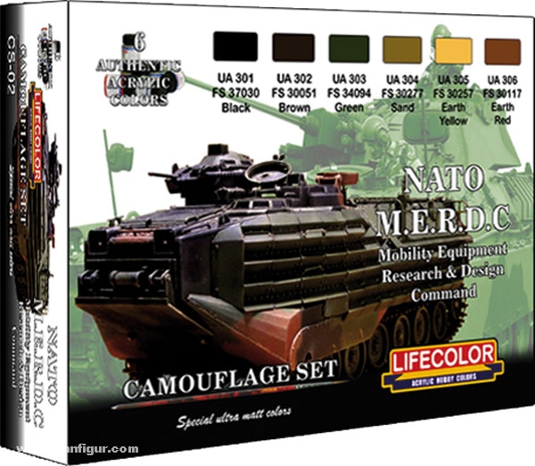 Lifecolor Lifecolor Farbset 4: Tarnfarben NATO M.E.R.D.C (Mobility Equipment Research & Design Command)