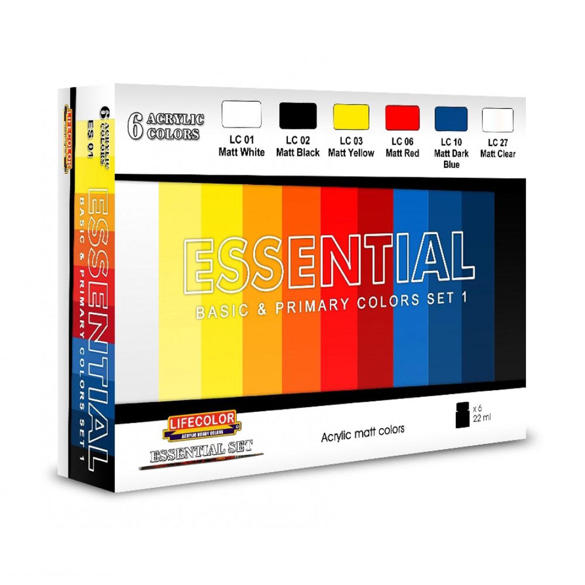 Lifecolor Essential Basic & Primary Colors - Set 1