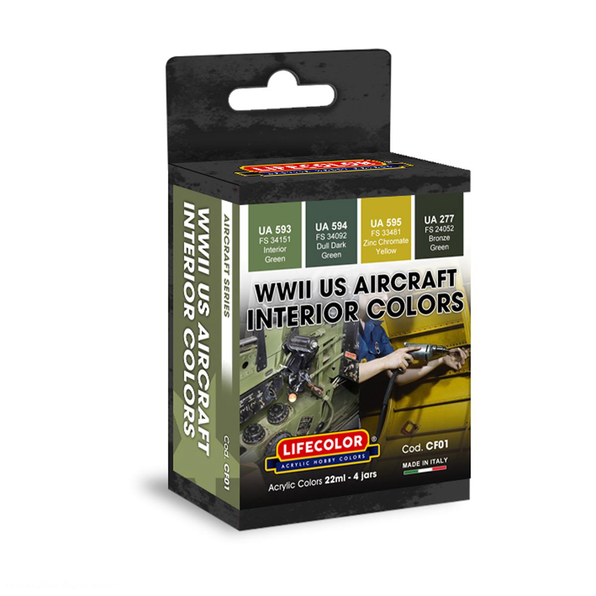 Lifecolor SET: WWII US Aircraft Interior Farben