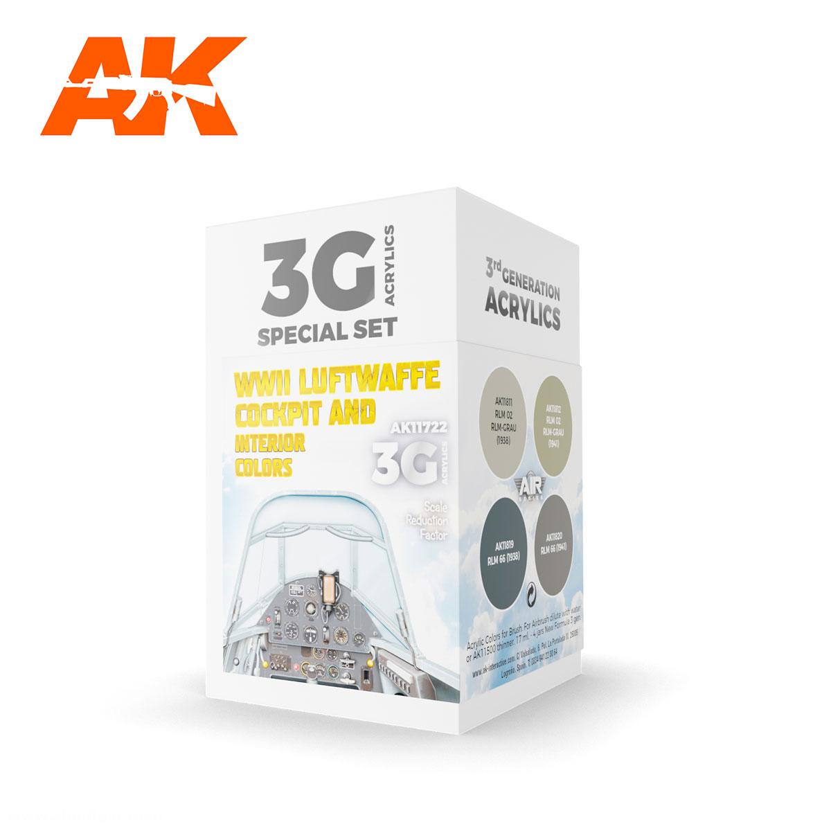 AK Interactive 2. WK Luftwaffe - Flugzeug Interior Farbset 3G