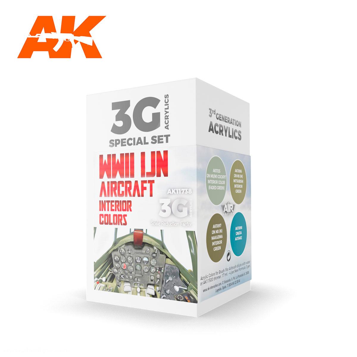 AK Interactive 2. WK IJN Flugzeug Interior Farbset 3G
