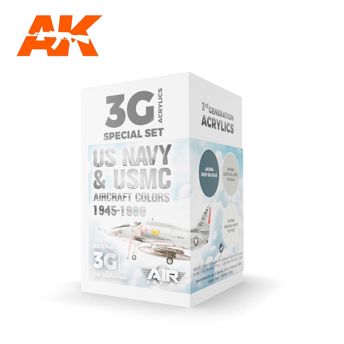 AK Interactive US Navy & USMC Aircraft Colors 1945-1980 SET 3G