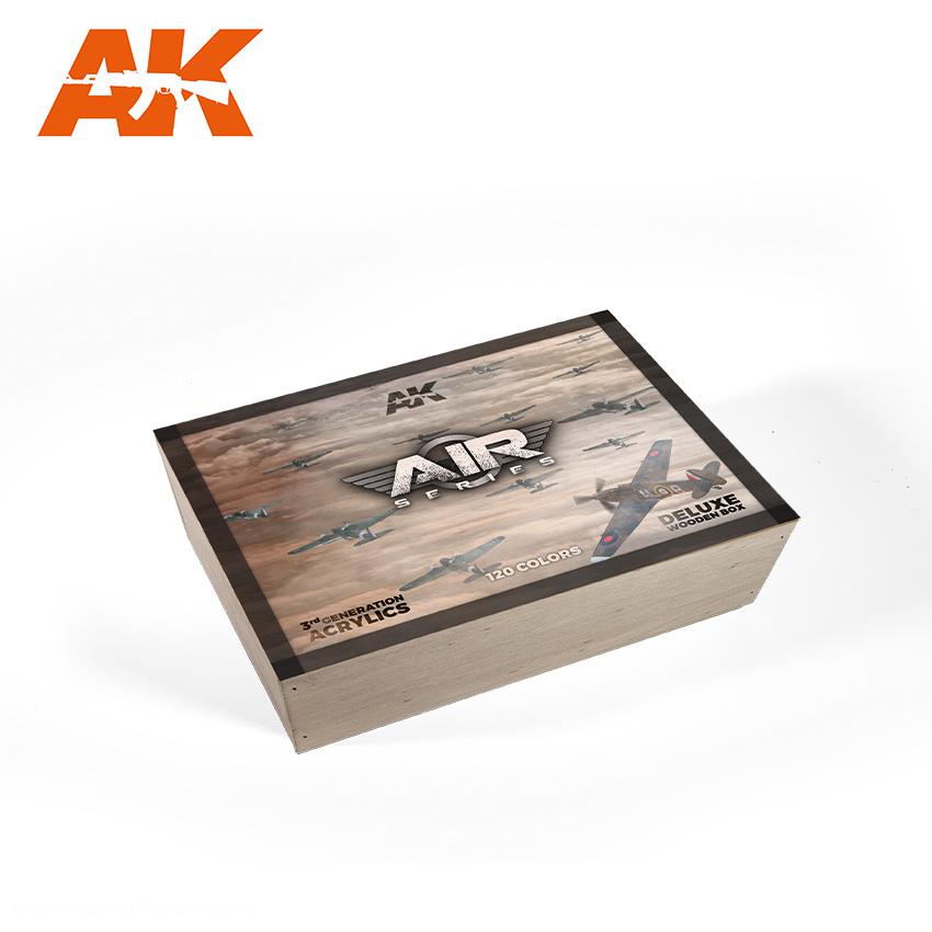 AK Interactive Sonderedition Holzkiste mit 120 Farben der 3rd Gen Air Range
