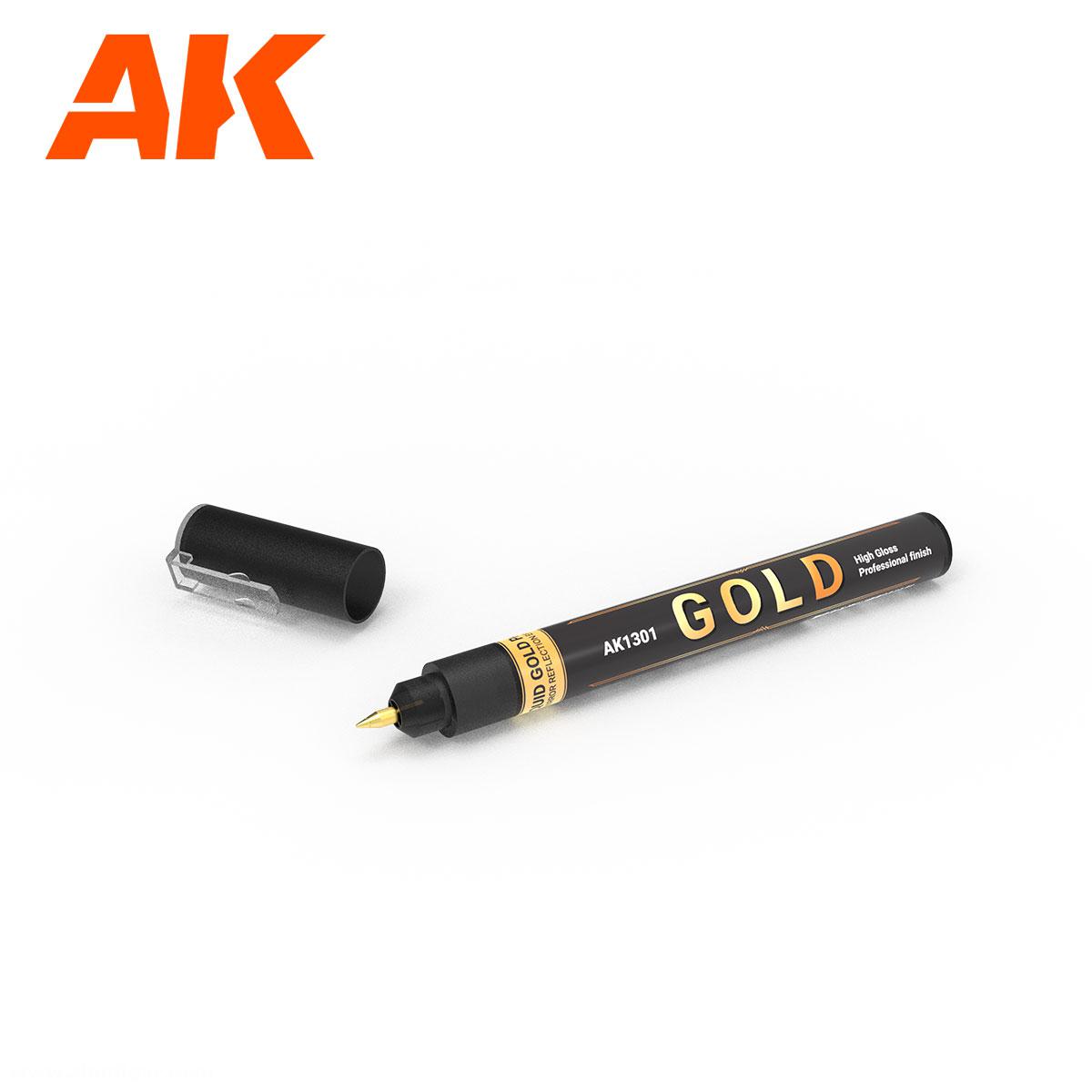 AK Interactive Metallic Liquid Marker Gold