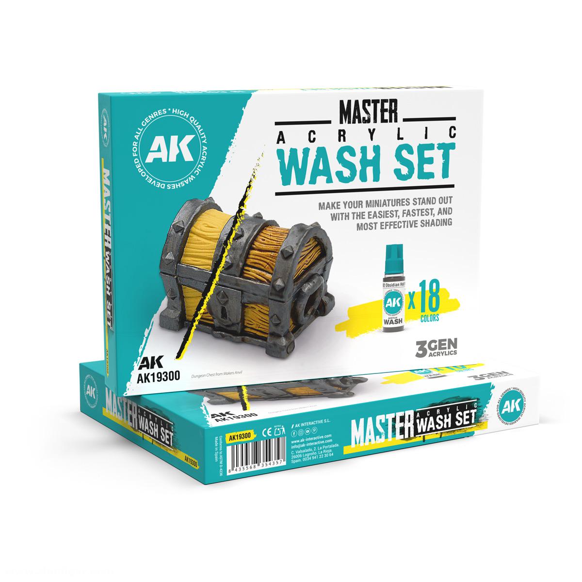 AK Interactive AK: Master Acrylic Wash Set - alle Farben