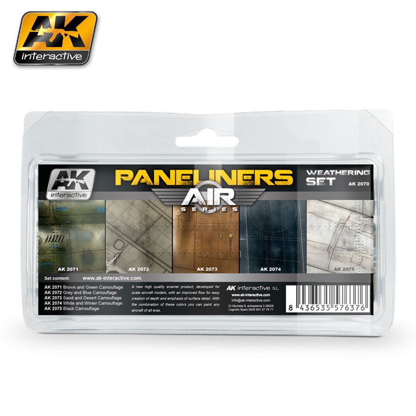 AK Interactive Paneliners Weathering Set Combo