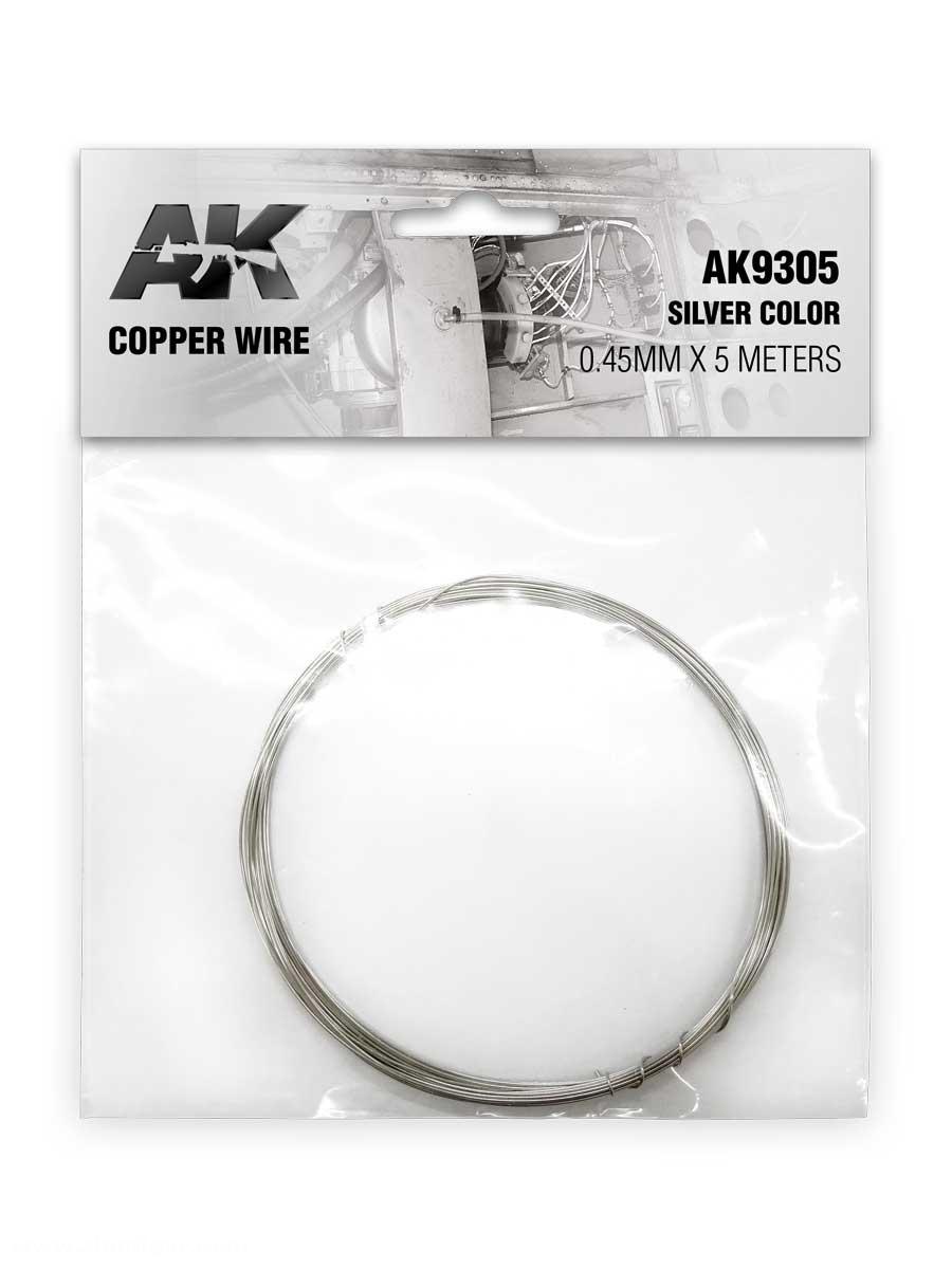 AK Interactive Kupferdraht 0,45 mm x 5 Meter silber Farbe