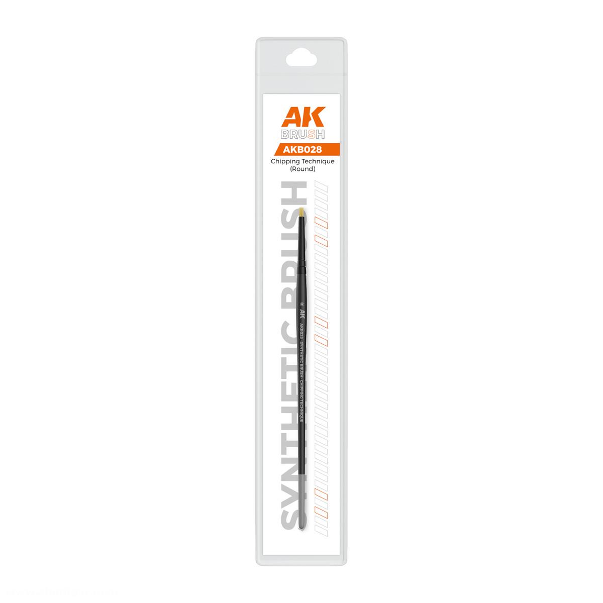 AK Interactive Synth. Pinsel Chipping Technik Rund