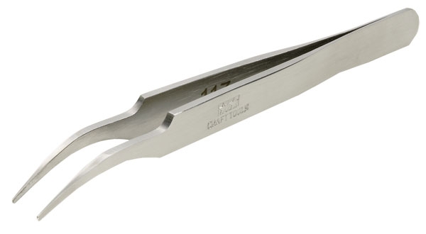 Tamiya Tamiya HG Pinzette gebogen/rund Stahl