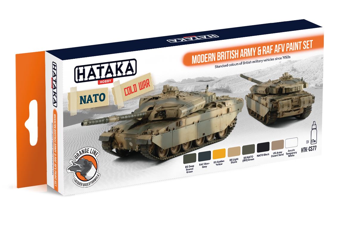Hataka Farbset (Orange Serie) Moderne britische Armee & Air-Force Fahrzeuge und Panzer