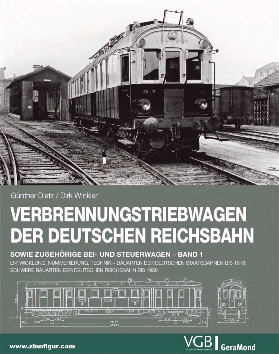 Geramond Dietz, Günther/Winkler, Dirk: Verbrennungstriebwagen der Deutschen Reichsbahn sowie zugehörige Bei- und Steuerwagen. Band 1: Entwicklung, Nummerierung, Technik . Bauarten der deutschen Staatsbahnen bis 1918. Schwere Bauarten der Deutschen Reichsb