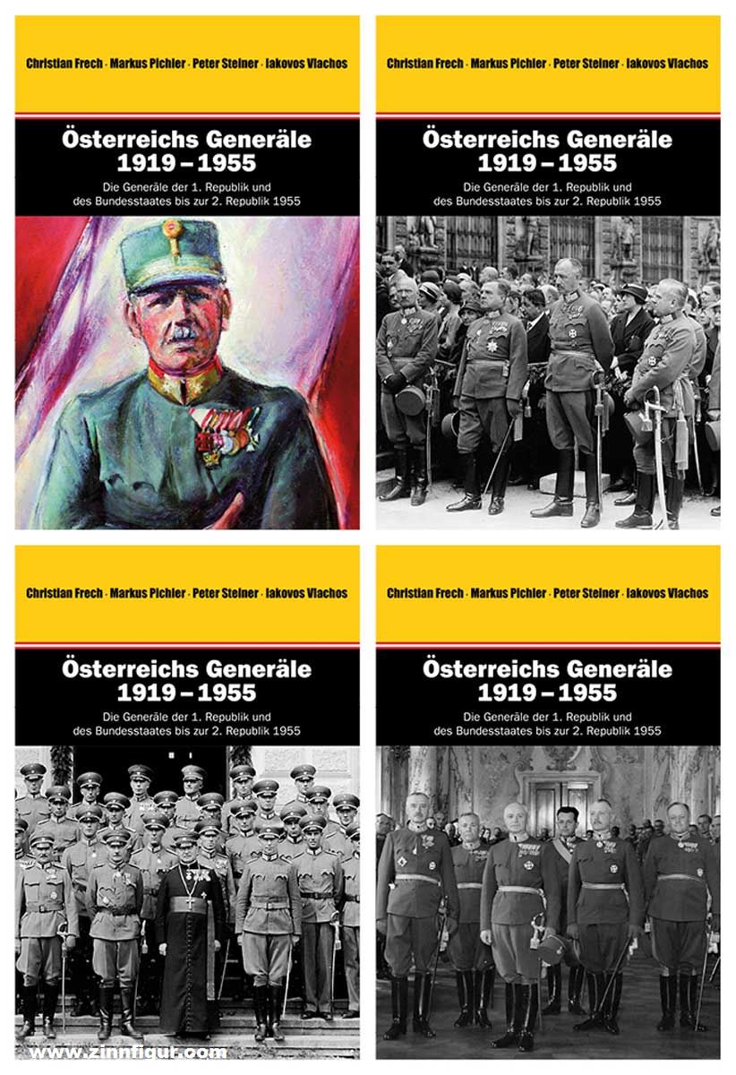Verlag Militaria Frech, Christian/Pichler, Markus/Steiner, Peter/Vlachos, Iakovos: Österreichs Generäle 1919-1955. Die Generäle der 1. Republik und des Bundesstaates bis zur 2. Republik 1955. 4 Bände