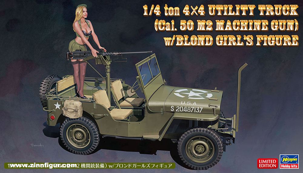 Hasegawa US Army Truck mit M2 MG und Resinfigur
