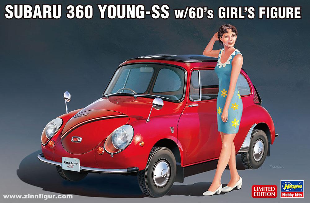 Hasegawa Subaru 360 Young SS mit japanischem Mädchen der 1960er