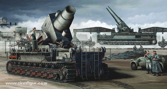 Trumpeter Mörser Karl 040/041 auf Eisenbahn-Transportwagen (Adam, Eva)