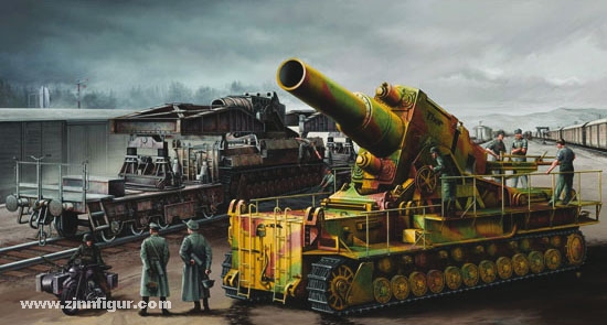 Trumpeter Mörser Karl 040/041 auf Eisenbahn-Transportwagen (Odin, Thor, Loki, Ziu)