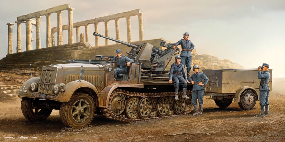 Trumpeter Sd.Kfz. 7/2 mit 3.7 cm Flak 37, frühe Version