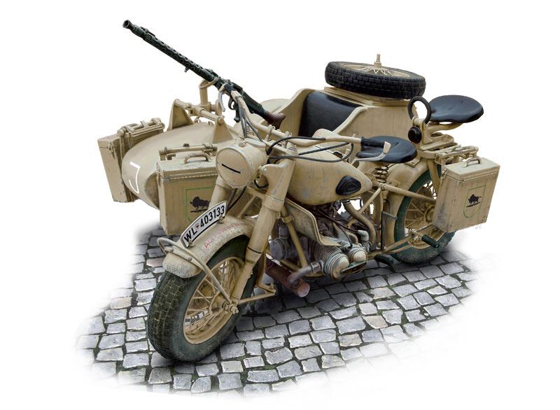 Italeri BMW R75 Motorrad mit Seitenwagen