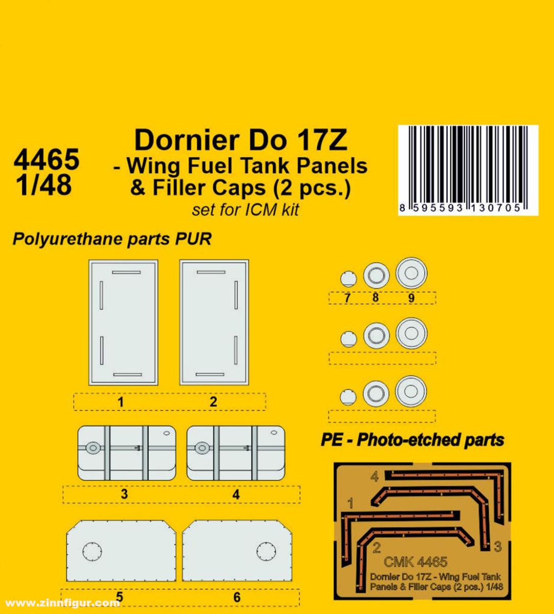 CMK Do 17Z Flügeltank-Panels und Deckel