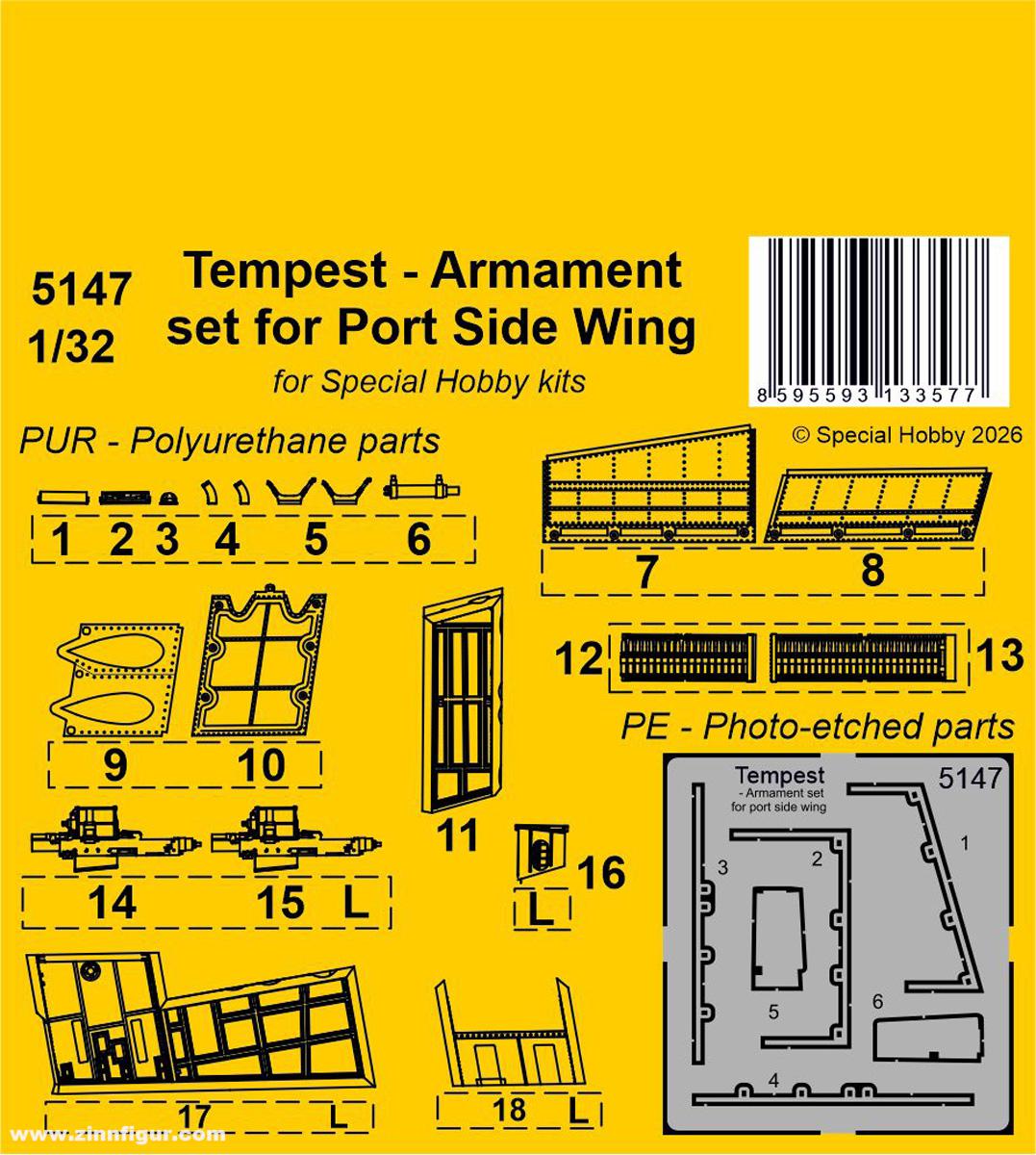 CMK Tempest Backbordflügel-Bewaffnung (Special Hobby)