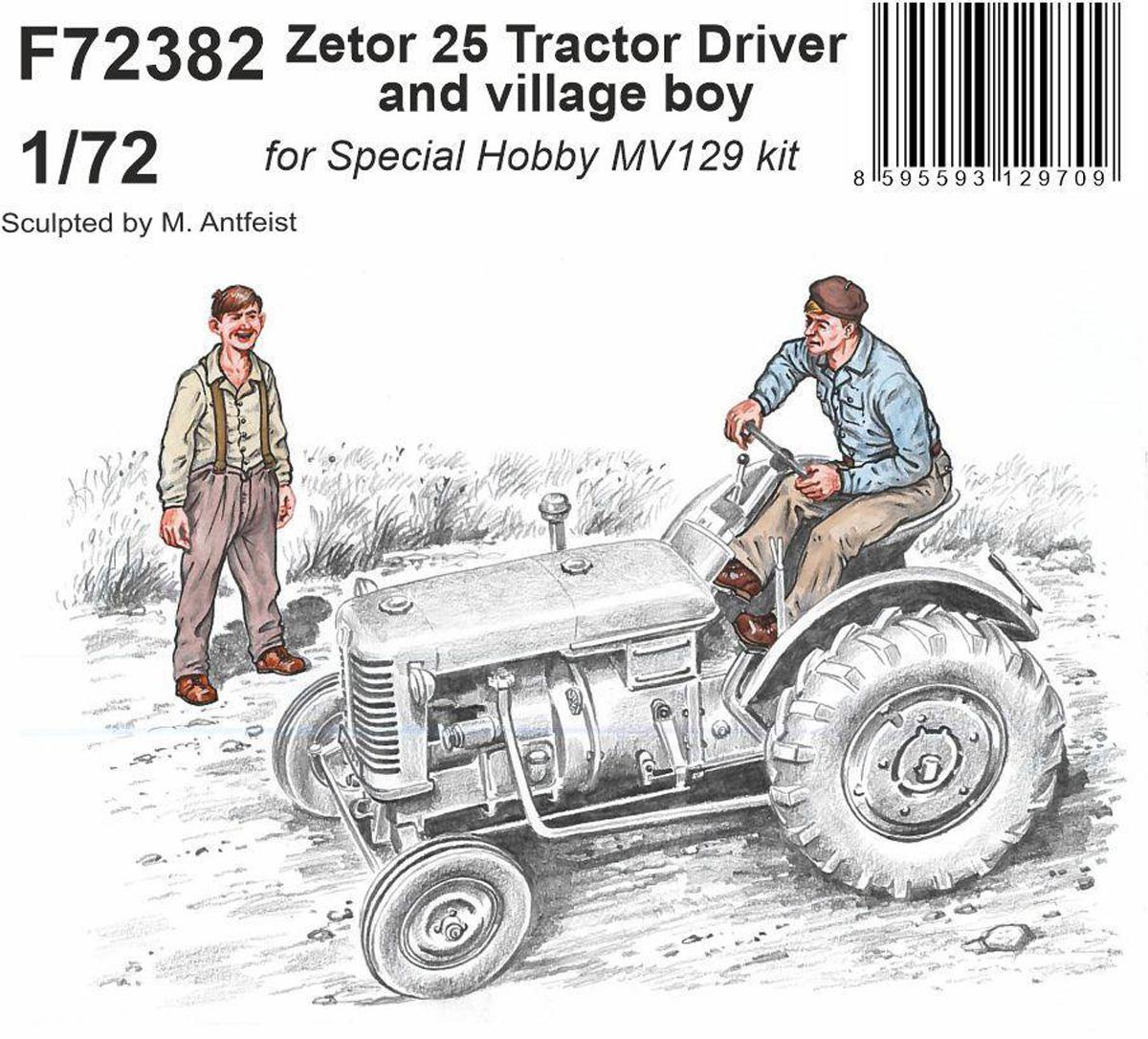 CMK Zetor 25 Traktor-Fahrer und Bauernjunge