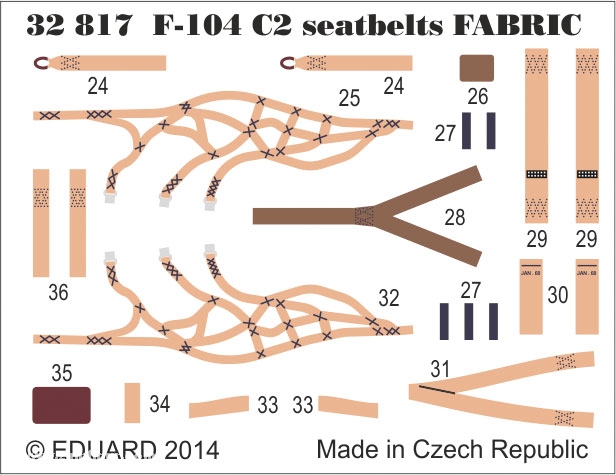 Eduard F-104 Strafighter C2 Gurte (Stoff)