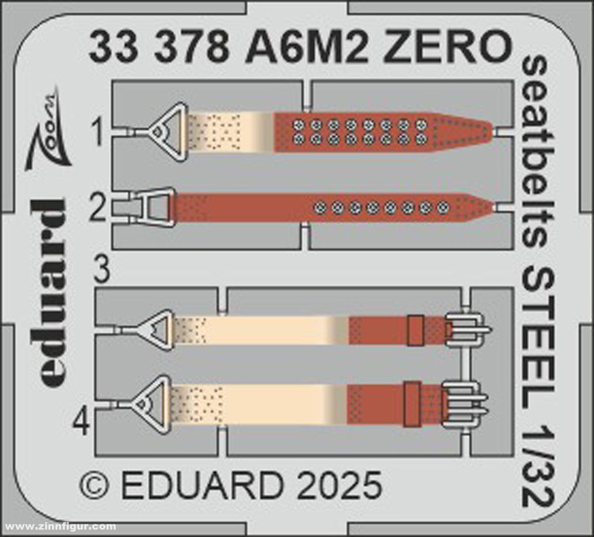 Eduard A6M2 Zero Gurte - STEEL