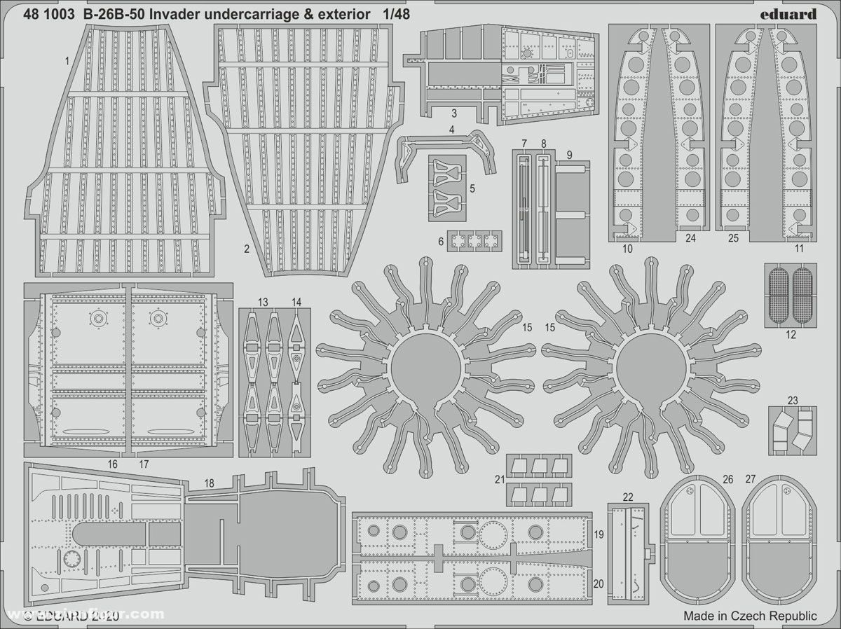 Eduard B-26B-50 Invader Fahrwerk & Außendetails