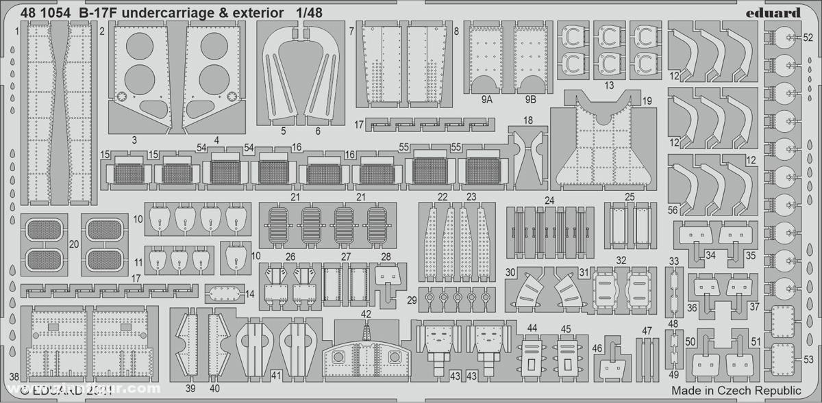 Eduard B-17F Fahrwerk & Außendetails